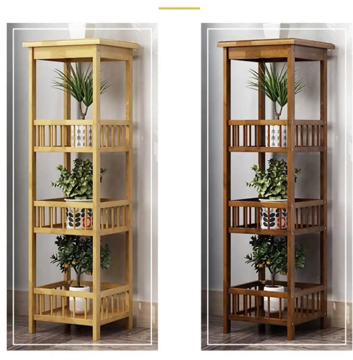 BAMBOO WOODEN SHELF SQUARE PLANT STAND MULTI TIER LADDER STORAGE MULTI USE everythingbamboo