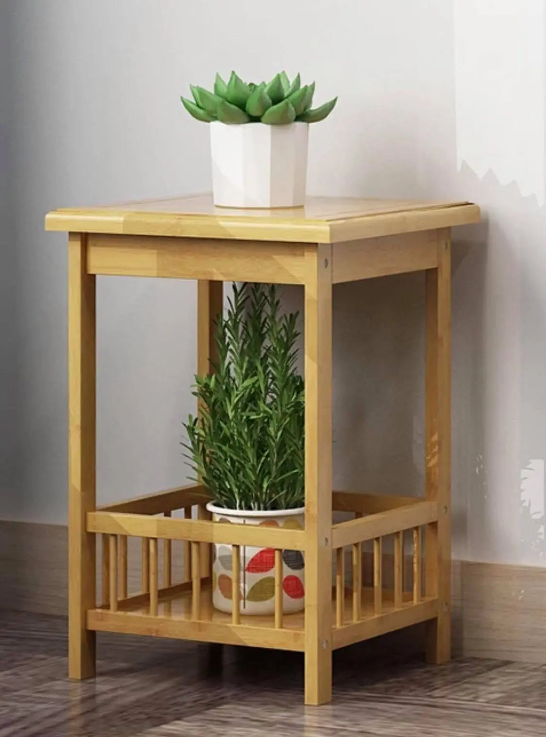 BAMBOO WOODEN SHELF SQUARE PLANT STAND MULTI TIER LADDER STORAGE MULTI USE everythingbamboo