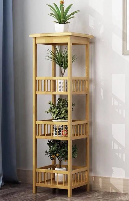 BAMBOO WOODEN SHELF SQUARE PLANT STAND MULTI TIER LADDER STORAGE MULTI USE everythingbamboo