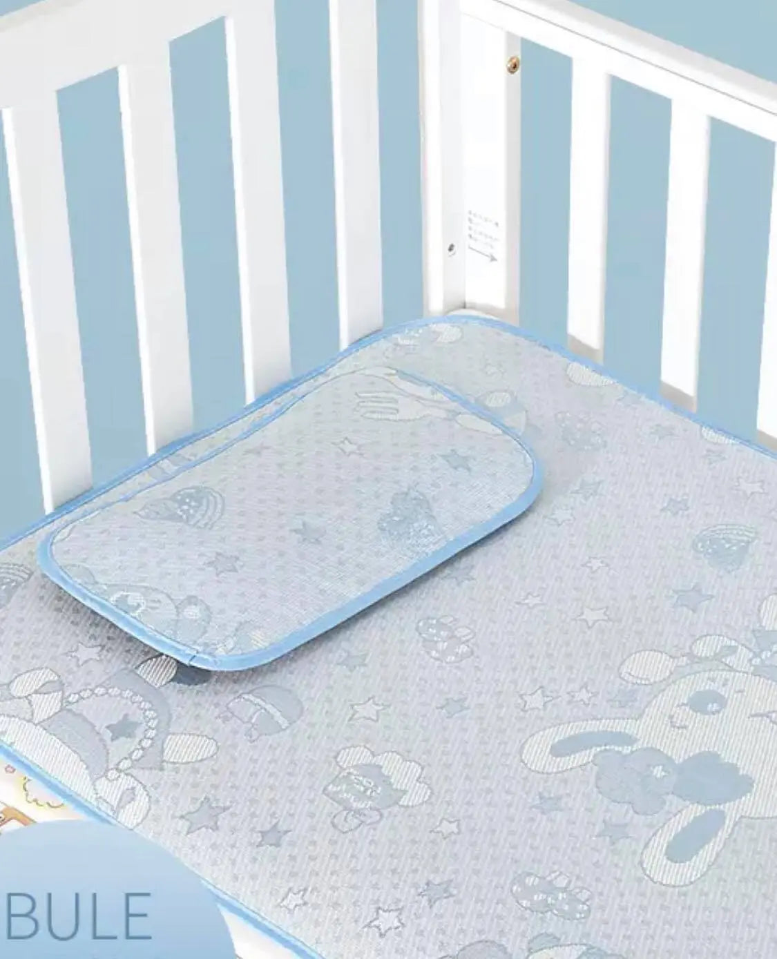 Baby Sheet + Pillow Cool Summer Mat Kids Soft Natural Healthy Plants Fabric 儿童冰丝席套装 everythingbamboo