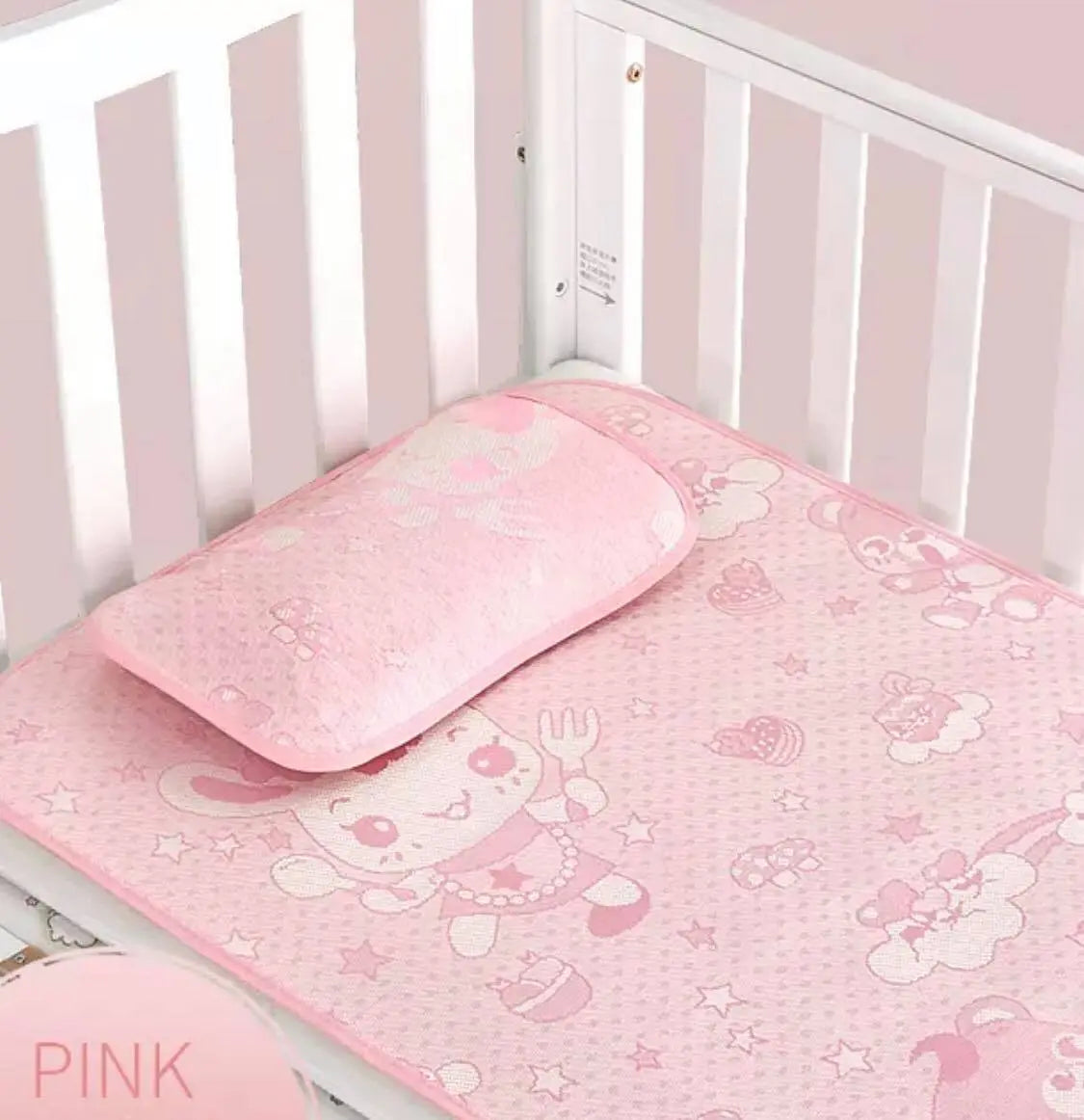 Baby Sheet + Pillow Cool Summer Mat Kids Soft Natural Healthy Plants Fabric 儿童冰丝席套装 everythingbamboo