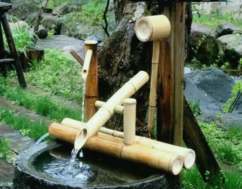 Bamboo Accents Water Feature Fountain Rocking Pump Water Wheel Modern Decoration BWF01 everythingbamboo