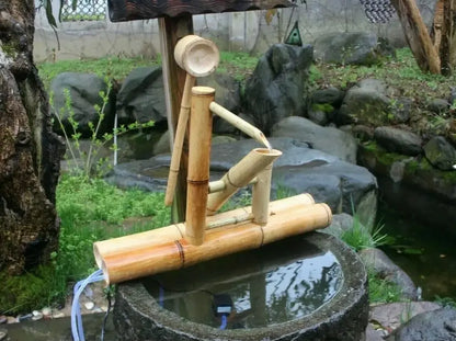 Bamboo Accents Water Feature Fountain Rocking Pump Water Wheel Modern Decoration BWF01 everythingbamboo