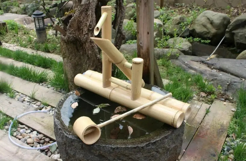 Bamboo Accents Water Feature Fountain Rocking Pump Water Wheel Modern Decoration BWF01 everythingbamboo