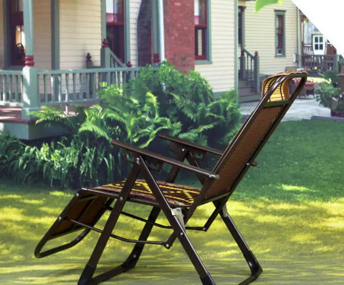 Bamboo Adjustable Recliner Chair Indoor Outdoor Relaxing Cool