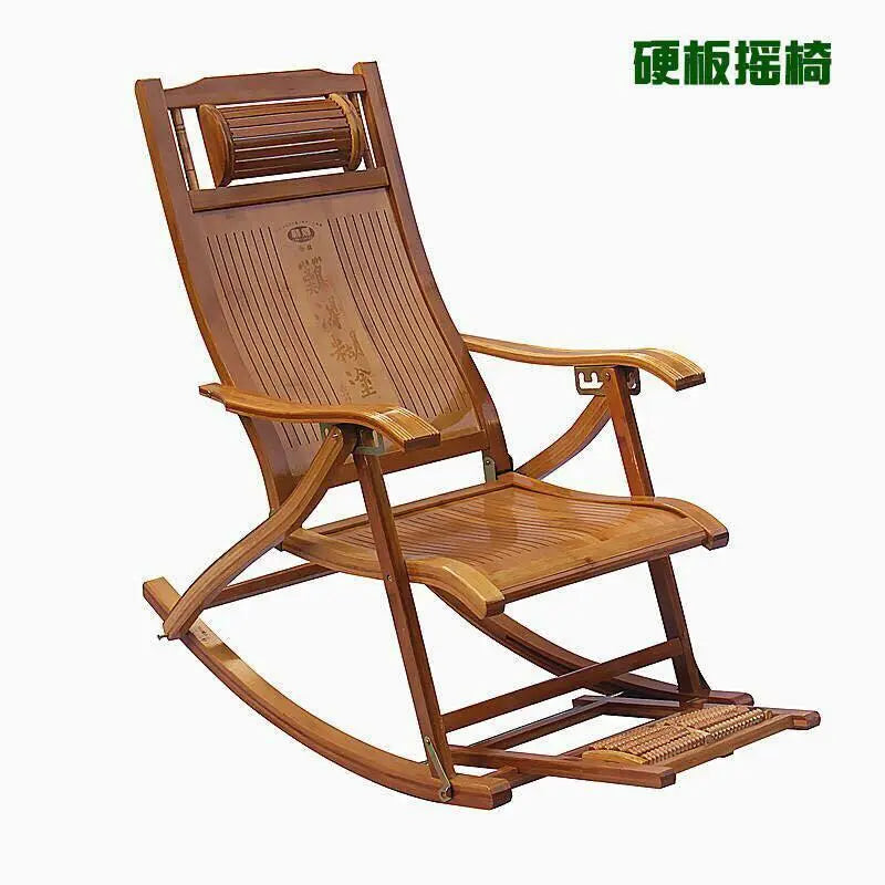 Bamboo Adjustable Rocking Chair With Foot Massager Relaxing Indoor Outdoor everythingbamboo