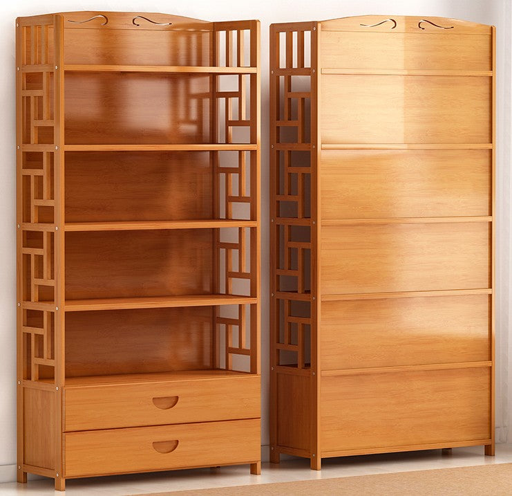 Bamboo Antique Style Cabinet Book Shelf Bookcase Storage Choice Elegant With Drawers everythingbamboo