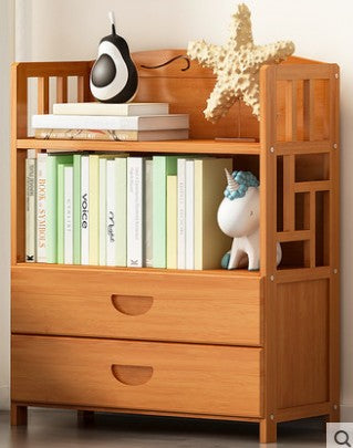 Bamboo Antique Style Cabinet Book Shelf Bookcase Storage Choice Elegant With Drawers everythingbamboo