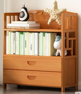 Bamboo Antique Style Cabinet Book Shelf Bookcase Storage Choice Elegant With Drawers everythingbamboo