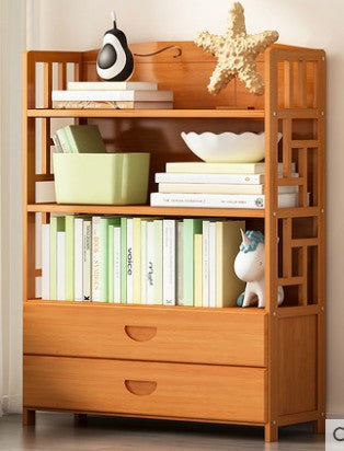 Bamboo Antique Style Cabinet Book Shelf Bookcase Storage Choice Elegant With Drawers everythingbamboo