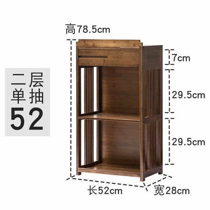 Bamboo Book Case Antique Style Bookcase Shelf Cabinet With Drawers Storage everythingbamboo