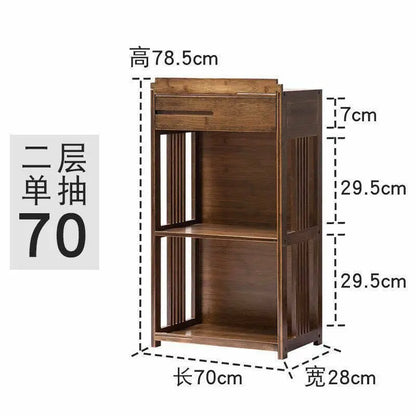 Bamboo Book Case Antique Style Bookcase Shelf Cabinet With Drawers Storage everythingbamboo