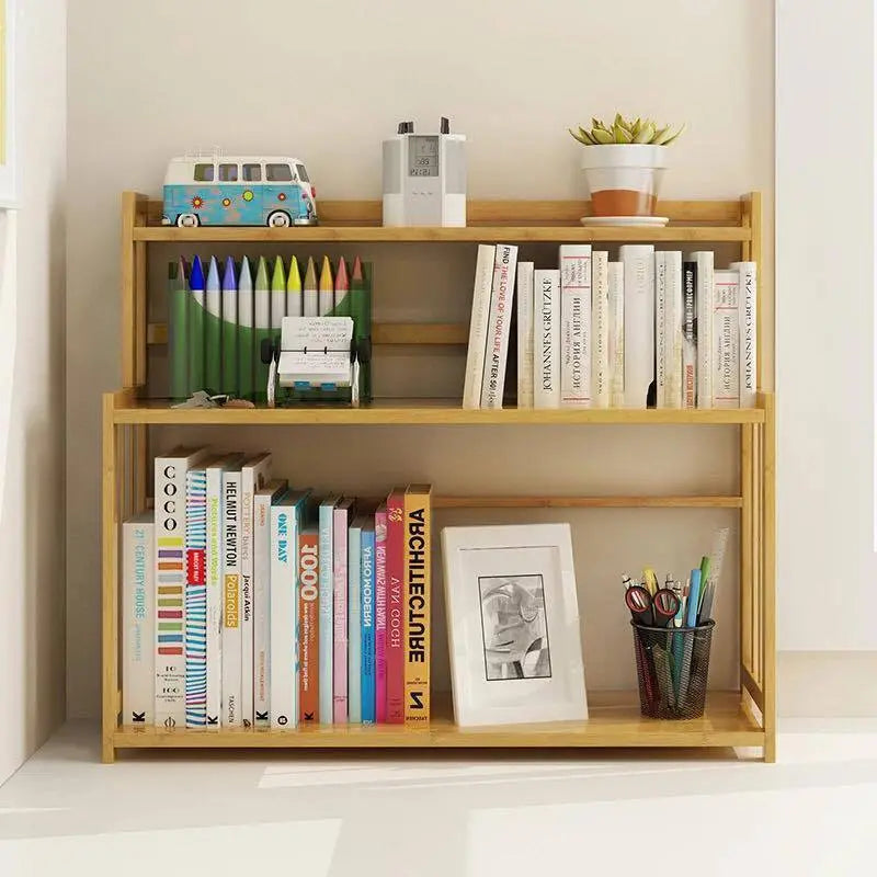 Bamboo Book Shelves Kitchen Storage Multi Use Desk Book Shelf Simple Handy everythingbamboo