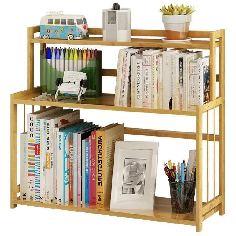 Bamboo Book Shelves Kitchen Storage Multi Use Desk Book Shelf Simple Handy everythingbamboo