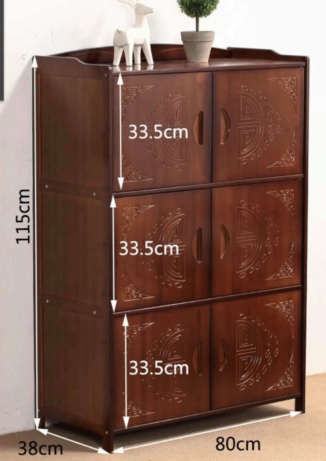 Bamboo Bookcase Bookshelf Cabinet Shoe Case Storage Organizer With Doors Antique Style everythingbamboo