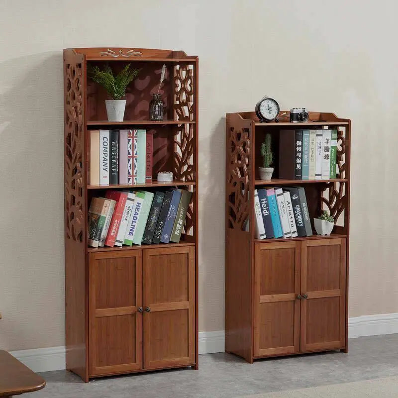 Bamboo Bookcase Bookshelf Carved Stylish Organizer Storage Unit Home Office everythingbamboo