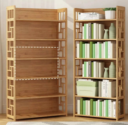 Bamboo Bookshelf Bookcase Book Shelf Home Office Stylish Solid Storage Simple Natural BBC04 everythingbamboo
