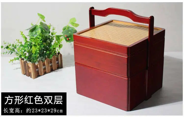 Bamboo Box Bamboo Multiple Tiers Storage Box With Handle Organizer Vintage Style everythingbamboo