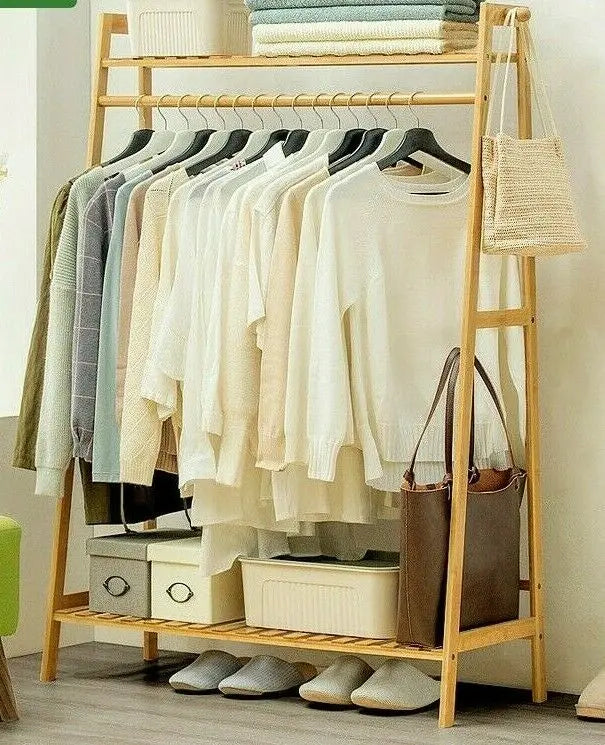 Bamboo Clothes Hanger Coat Rack Garment Hanger Holder Hat Rack Stand Organizer everythingbamboo