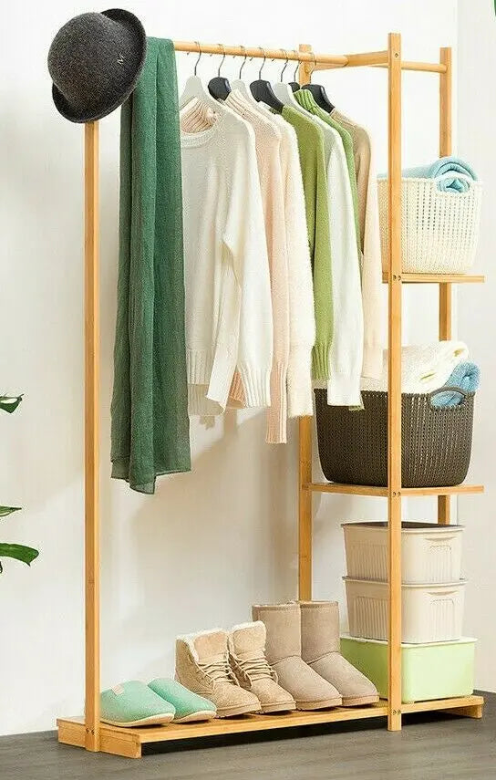 Bamboo Clothes Hanger Coat Rack Garment Hanger Holder Hat Rack Stand Organizer everythingbamboo