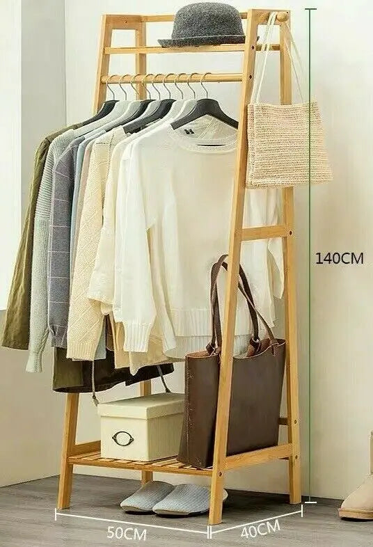 Bamboo Clothes Hanger Coat Rack Garment Hanger Holder Hat Rack Stand Organizer everythingbamboo