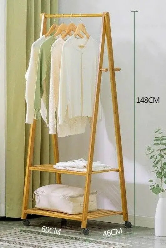 Bamboo Clothes Hanger Coat Rack Garment Hanger Holder Hat Rack Stand Organizer everythingbamboo