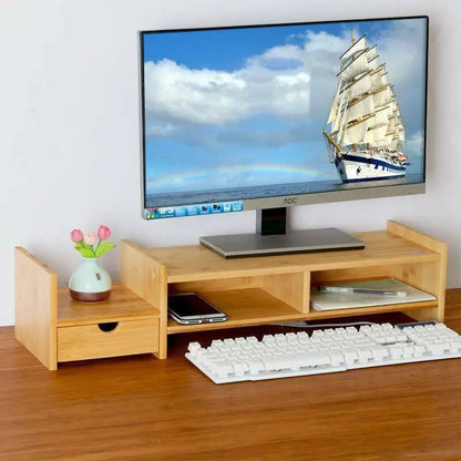 Bamboo Computer Laptop Monitor Desktop Universal Stand Holder Riser everythingbamboo