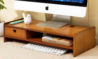 Bamboo Computer Monitor Laptop Stand Riser Base Desk Table Shelf Organiser everythingbamboo