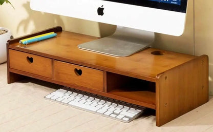 Bamboo Computer Monitor Laptop Stand Riser Base Desk Table Shelf Organiser everythingbamboo