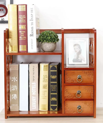 Bamboo Desk Book Shelf Book Case Drawer Office Storage Multi Use Antique Style everythingbamboo