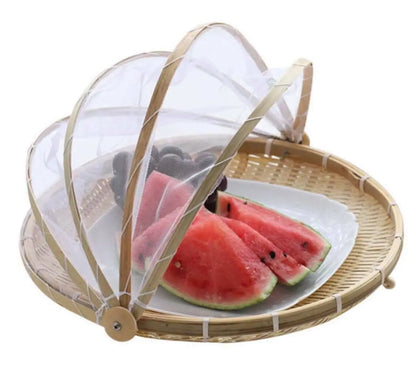 Bamboo Detachable Net Mesh Cover Basket Picnic Serving Food Anti Insect Dust everythingbamboo