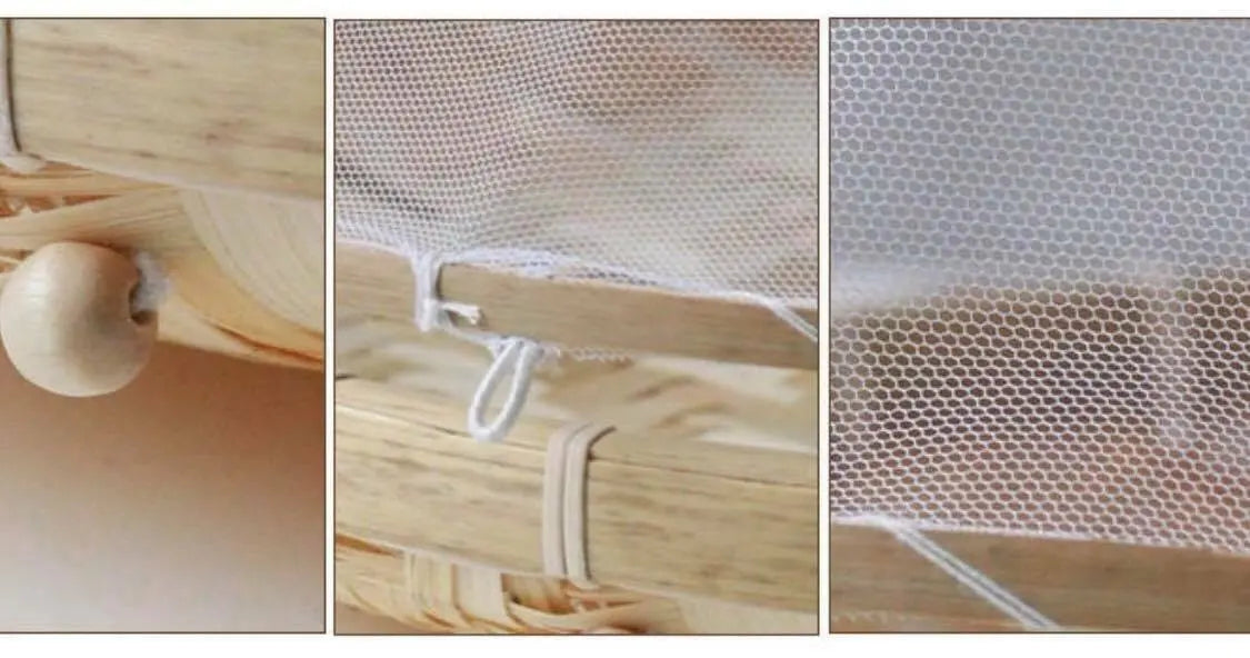 Bamboo Detachable Net Mesh Cover Basket Picnic Serving Food Anti Insect Dust everythingbamboo