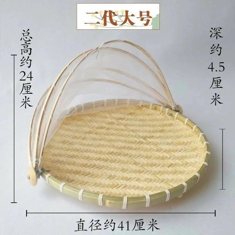 Bamboo Detachable Net Mesh Cover Basket Picnic Serving Food Anti Insect Dust everythingbamboo