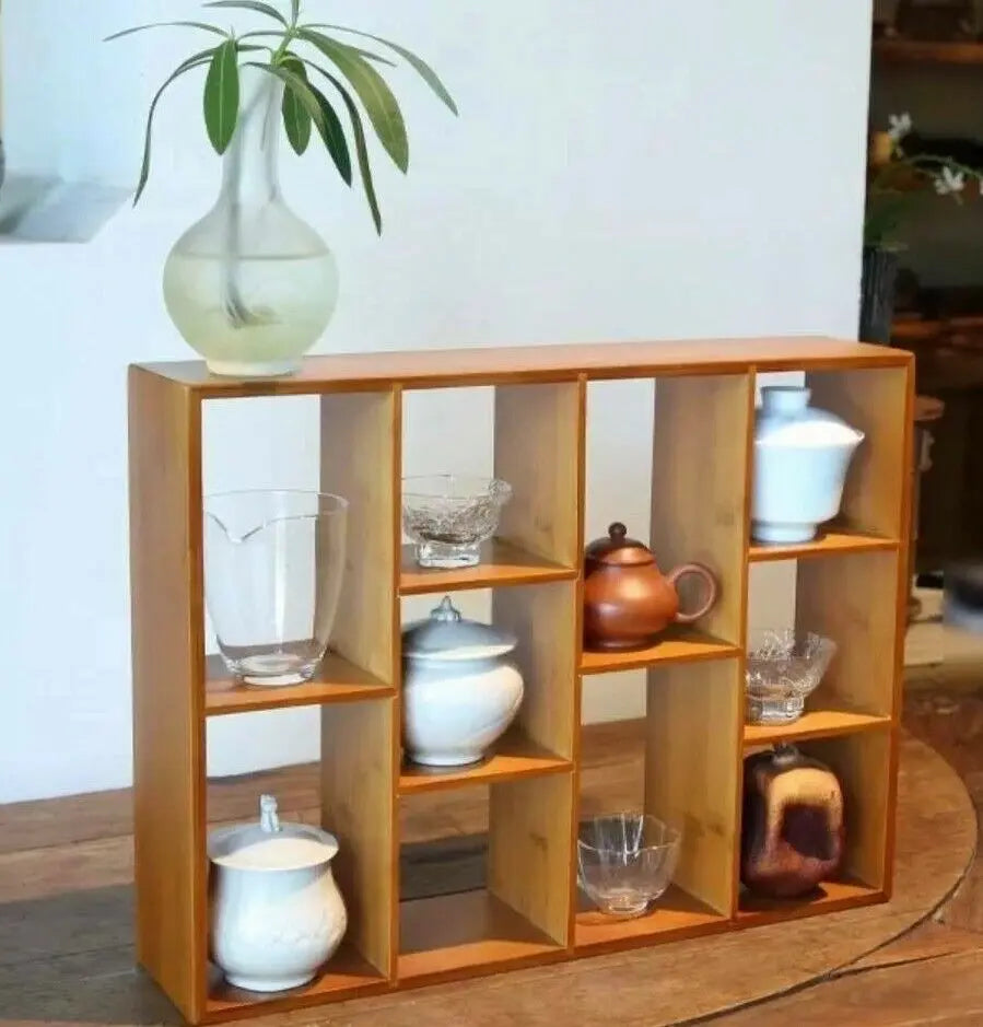 Bamboo Display Shelf Storage Shelf Modern Style Shelf Stand Storage Home Decoration everythingbamboo