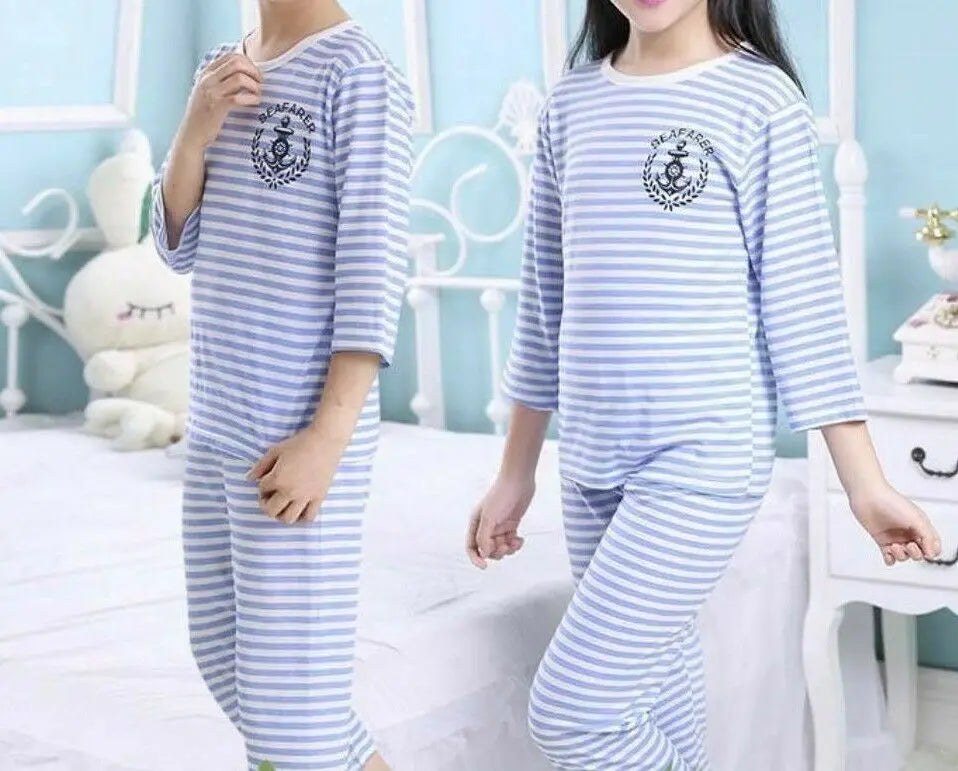 Bamboo Fiber Kids Children Pajamas Sleepwear Top Pants Set Summer Cool Thin everythingbamboo