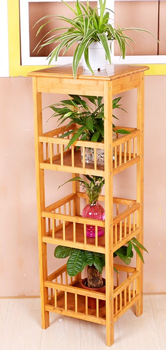 Bamboo Flower Stand Multi-Level Bamboo Shelf Organiser Corner Shelves Storage Unbranded