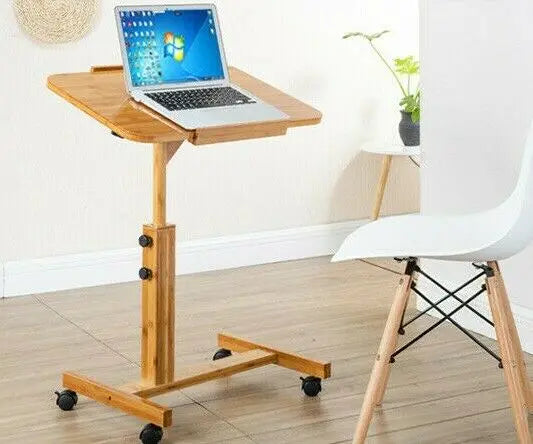 Bamboo Folding Table Laptop Stand With Wheels Study In Bed Multiple Use everythingbamboo