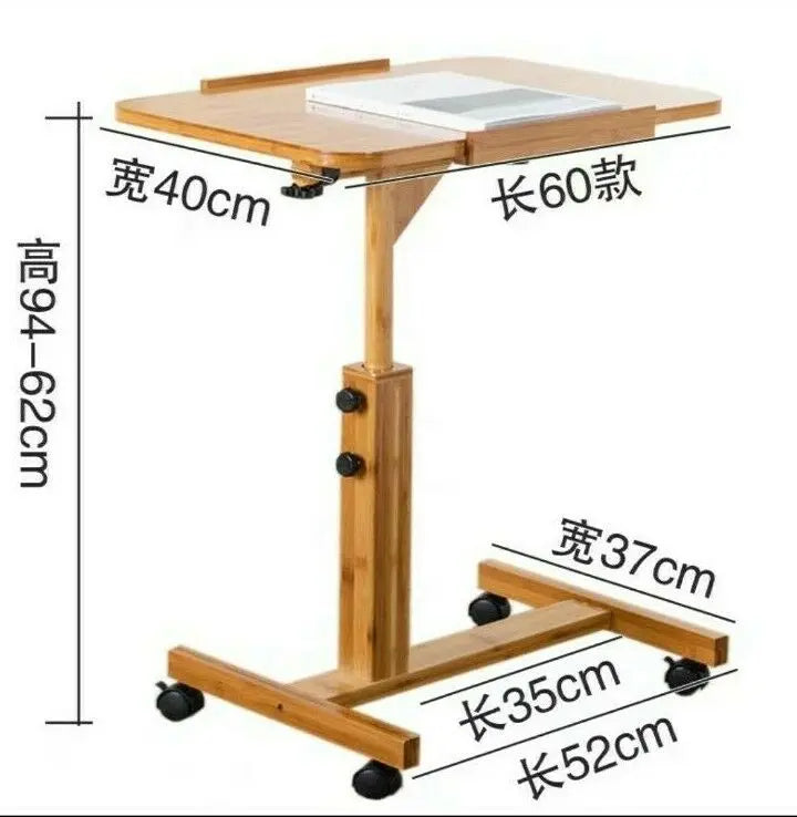 Bamboo Folding Table Laptop Stand With Wheels Study In Bed Multiple Use everythingbamboo