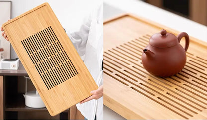 Bamboo GONGFU Tea Tray Coffee Tray Natural Bamboo Carving Tray Hand Crafts everythingbamboo