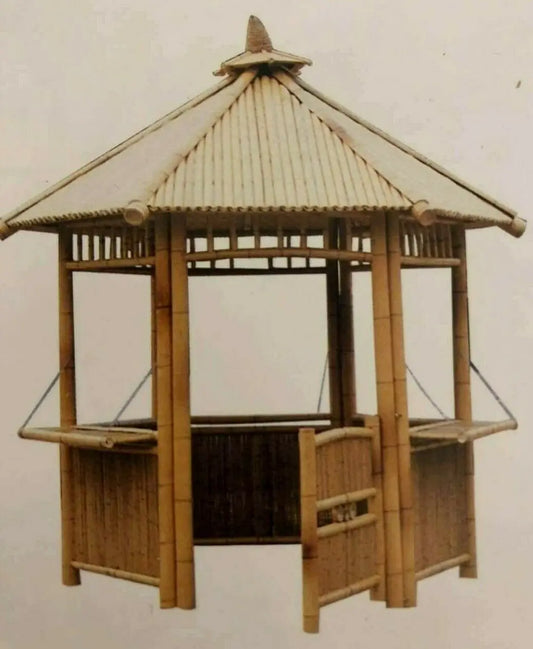 Bamboo Gazebo Pagoda Pavilion 100% Handmade Garden Yard Natural Outdoor everythingbamboo