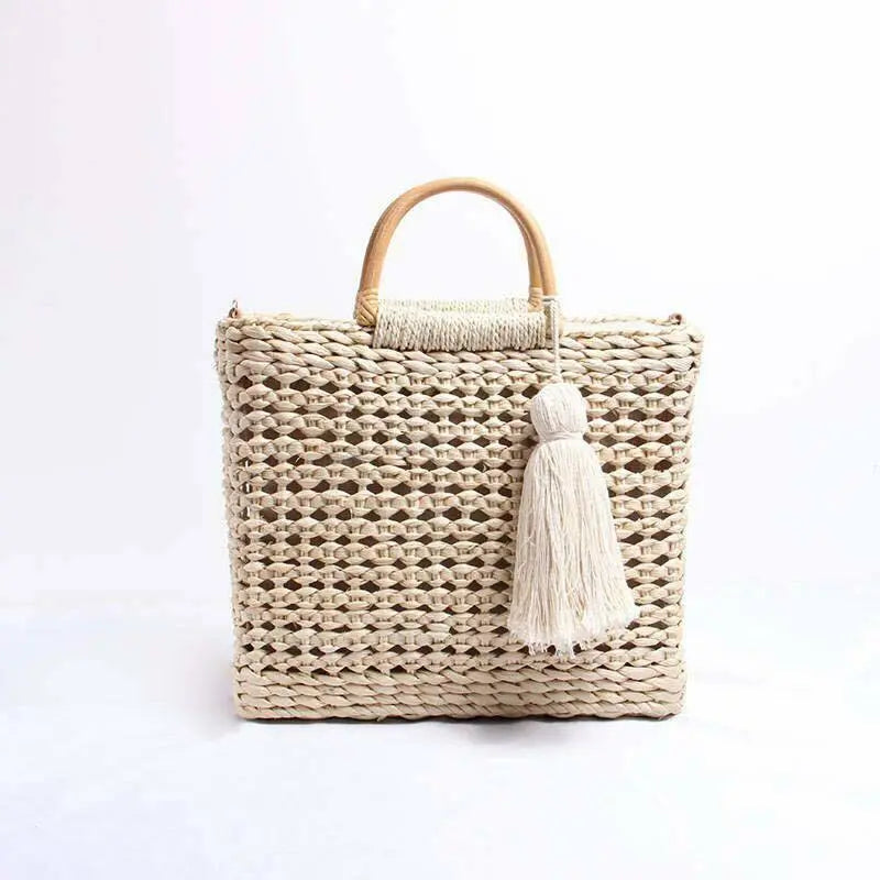 Bamboo Grass Bag Handwoven Handcrafted Women Hand Carrier Bag Latest Beach Style everythingbamboo