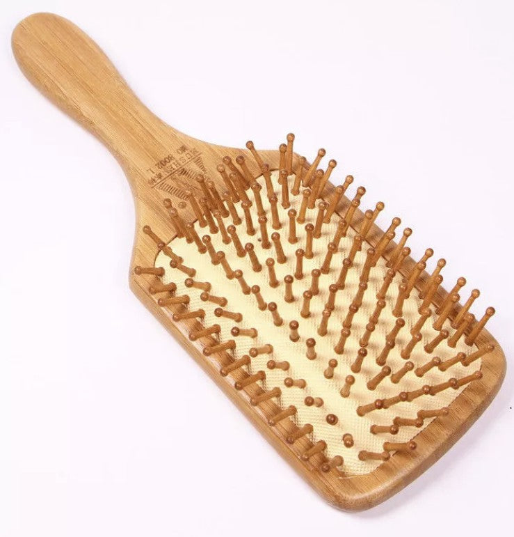 Bamboo Hair Brush Pneumatic Massage Comb Small Spherical Wooden Pins Healthy everythingbamboo