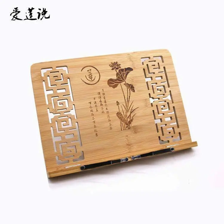 Bamboo Hand Carved Holder Rack Stand Books Reading Tablet Phone Ipad Holder everythingbamboo