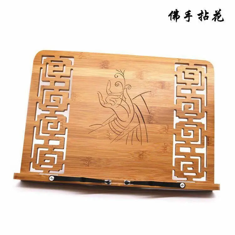 Bamboo Hand Carved Holder Rack Stand Books Reading Tablet Phone Ipad Holder everythingbamboo