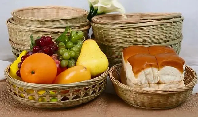 Bamboo Handmade Basket Handcraft Woven Bowl Fruit Food Storage everythingbamboo