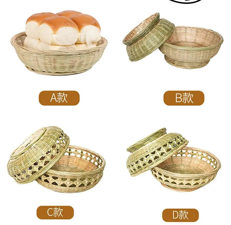 Bamboo Handmade Basket Handcraft Woven Bowl Fruit Food Storage everythingbamboo