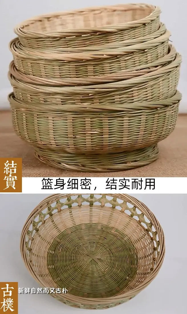 Bamboo Handmade Basket Handcraft Woven Bowl Fruit Food Storage everythingbamboo