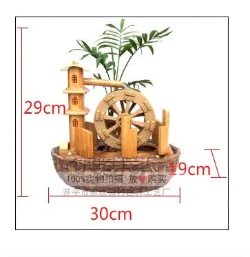 Bamboo Handmade Handcrafted Water Feature Flowing Water Wheels Home Decor B everythingbamboo