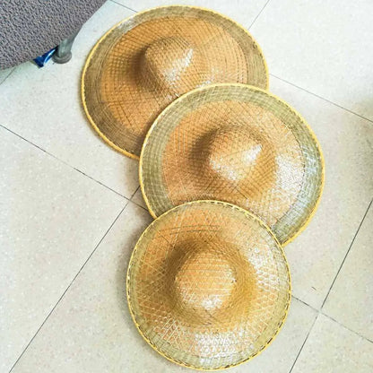 Bamboo Hat Leaf Handmade Traditional Oriental Hat Sun Waterproof Costume Party everythingbamboo