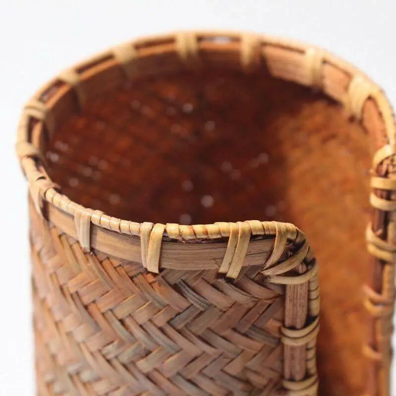 Bamboo Holder Handwoven Handmade Round Stationary Holder Natural Artwork everythingbamboo